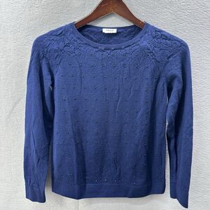 Akris Punto Sweater Womens 10 Embellished Wool Quiet Luxury Capsule READ DETAILS